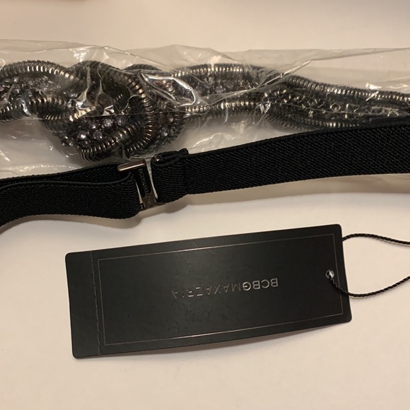 BCBG WAIST BELT GEM KNOTTED GUNMETAL TONED - Picture 11 of 11